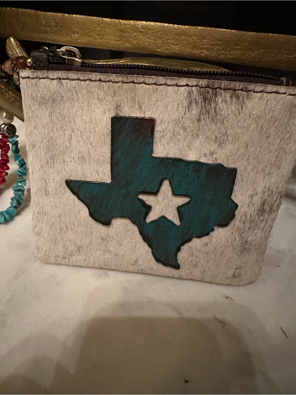 New Western Genuine COWHIDE HAIR ON HIDE Wristlet purse wallet Texan county HOH - Picture 2 of 6